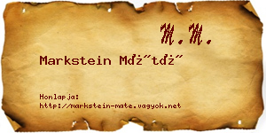 Markstein Máté névjegykártya